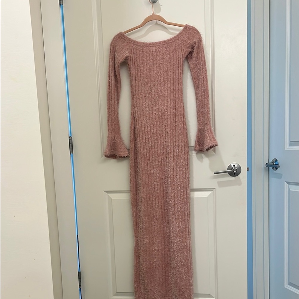 Fashion Nova Pink Bodycon Dress with Bell Sleeves